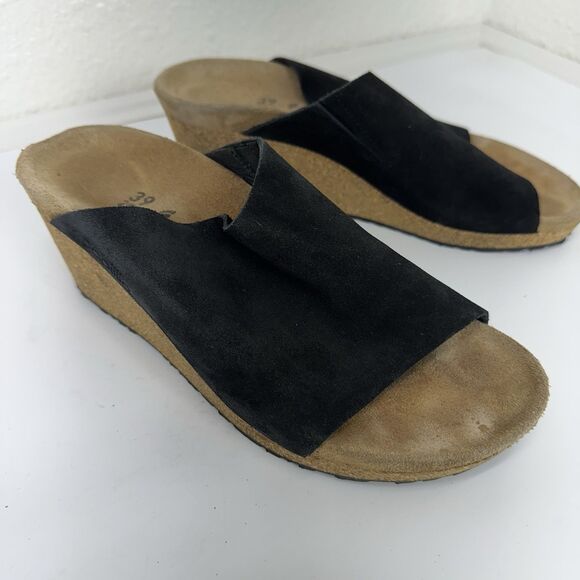 Birkenstock Papillio Namica Women's Wedge Slide Sandal US 8.5 EU 39 Suede Black - Picture 13 of 13